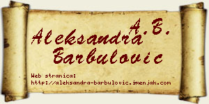 Aleksandra Barbulović vizit kartica